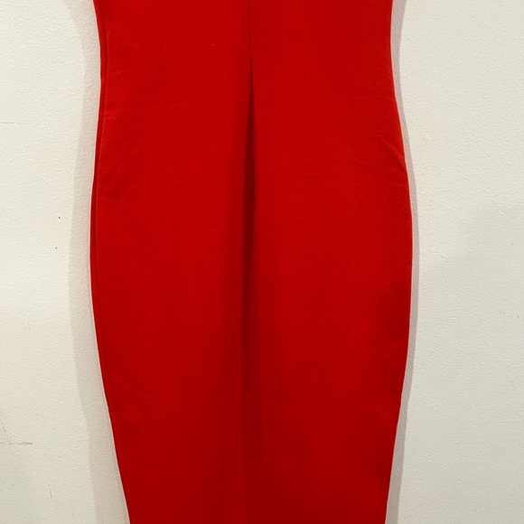 ZARA Women's orange Red Bodycon Sleeveless Midi Dress Size Small - Picture 7 of 11